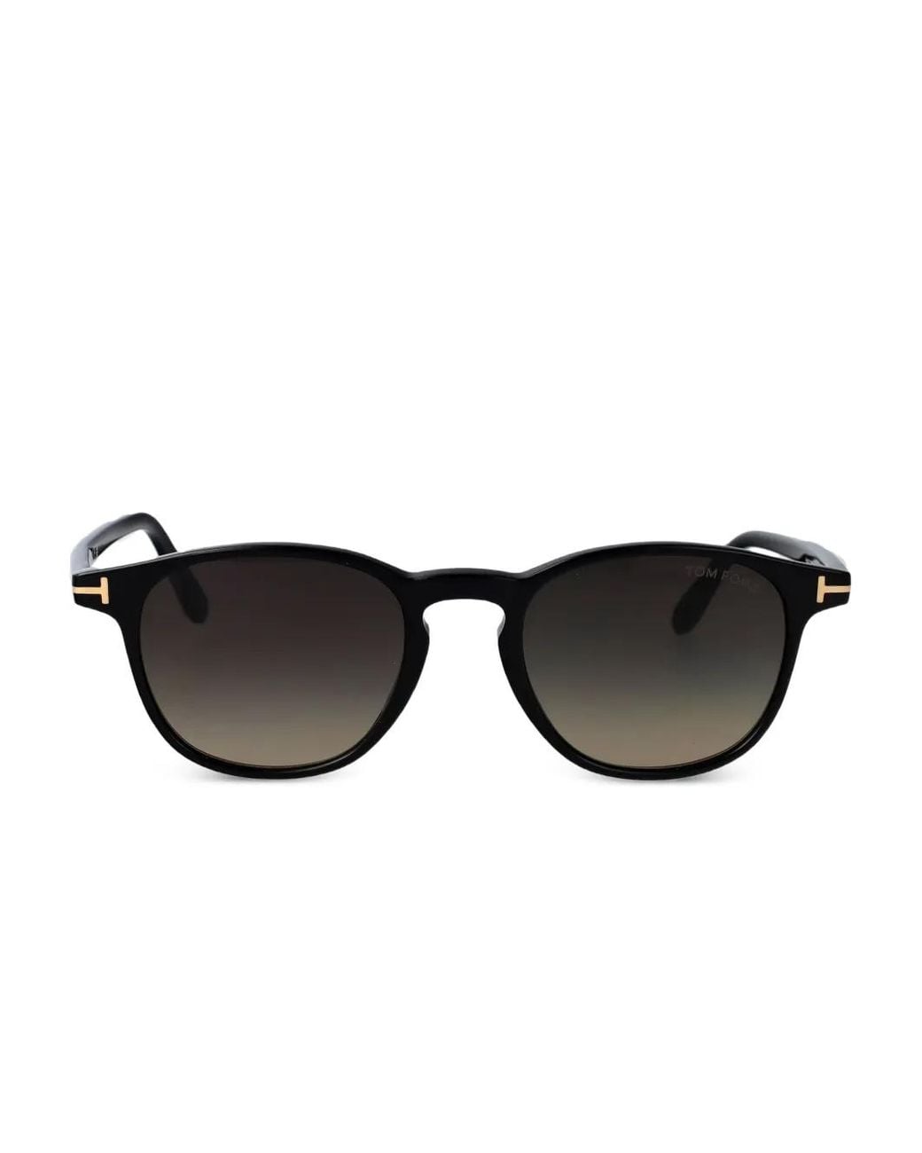 Tom Ford Black Holt Round-Frame Sunglasses for men