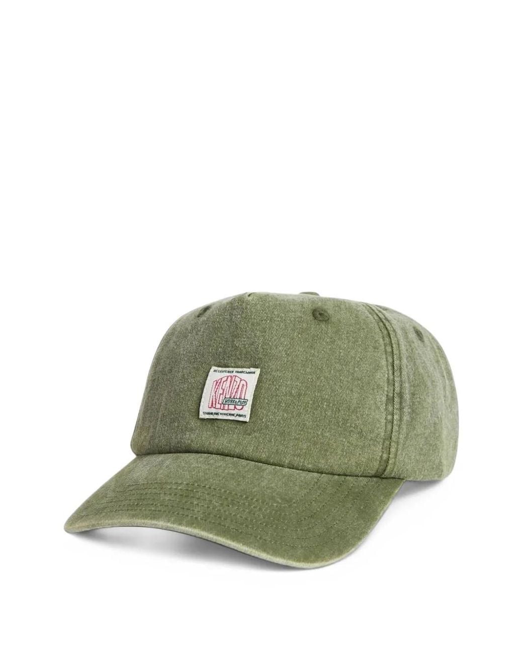 KENZO Green Work And Play Logo-Patch Trucker Cap for men