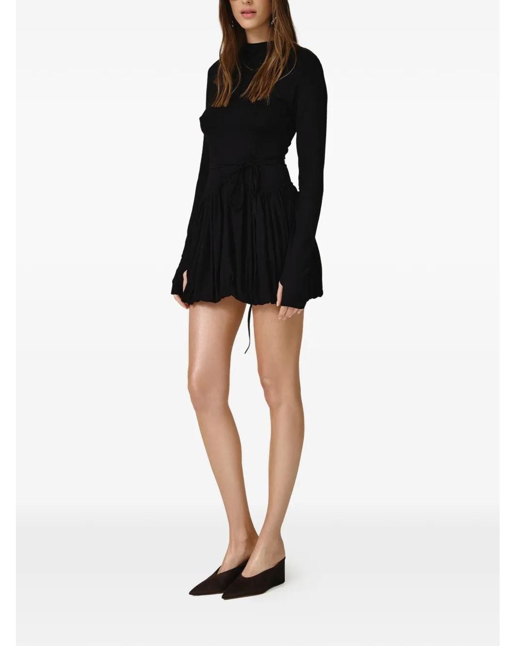 Pink Black Drawstring Mini Dress