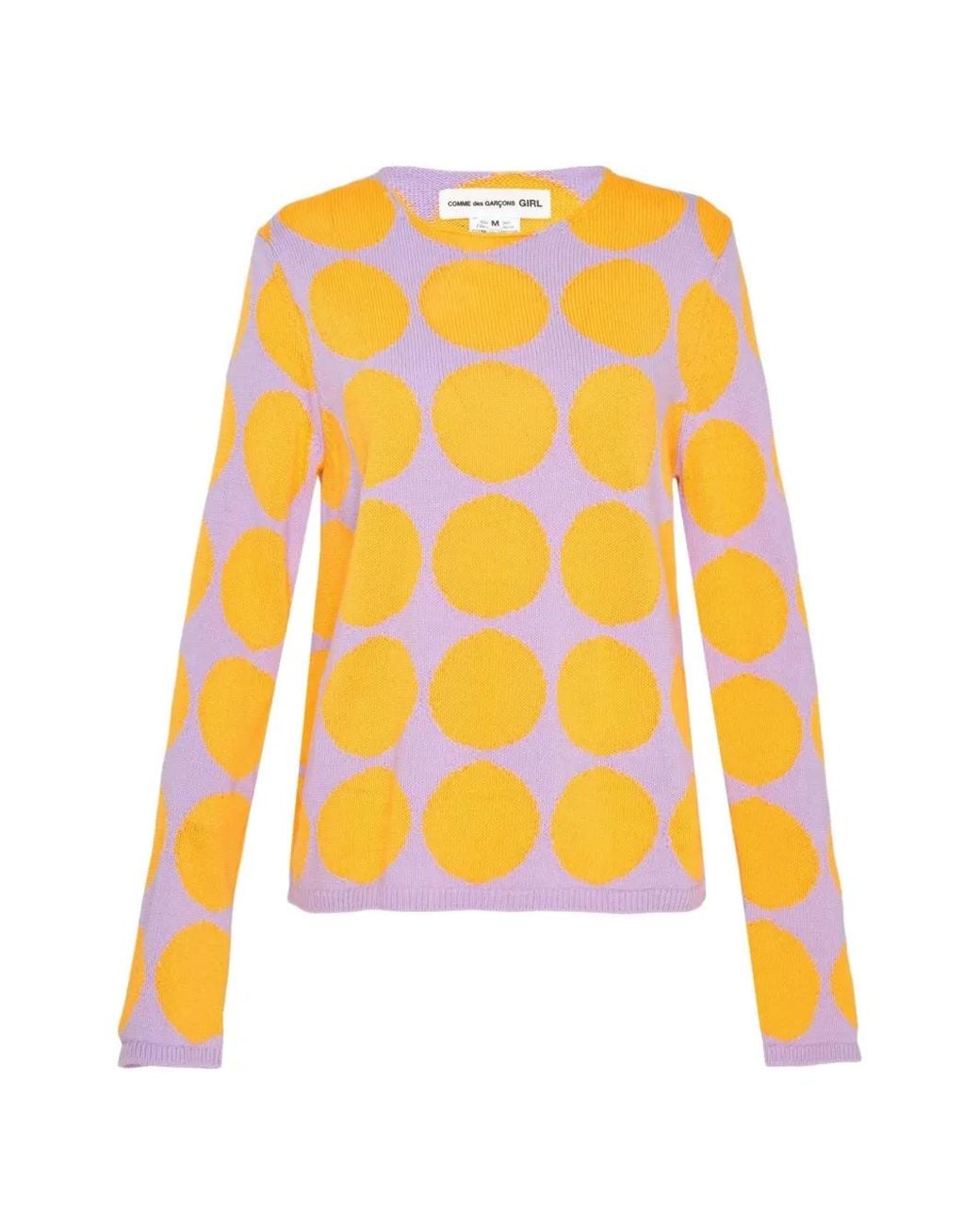 Comme des Garçons Yellow Polka-Dot Intarsia-Knit Sweater