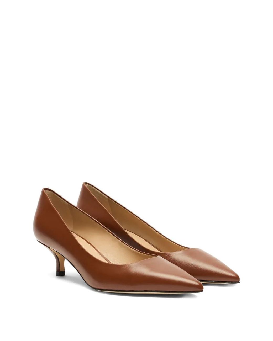 Stuart Weitzman Brown 50Mm Stuart Power Leather Pointed-Toe Pumps