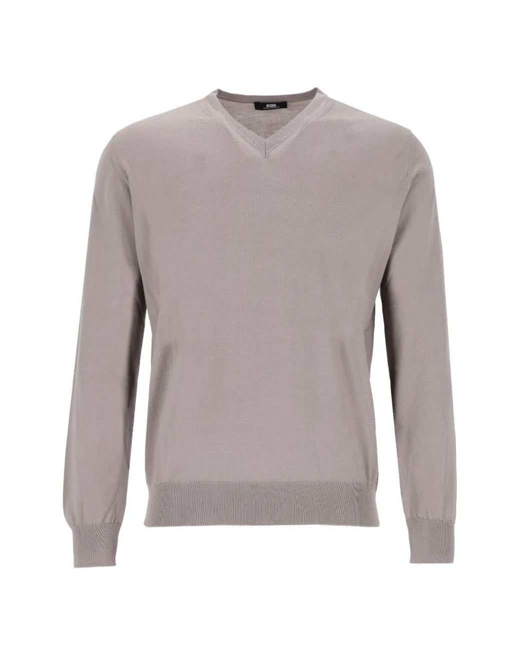 Alpha Studio Gray V-Neck Long-Sleeve Sweater for men
