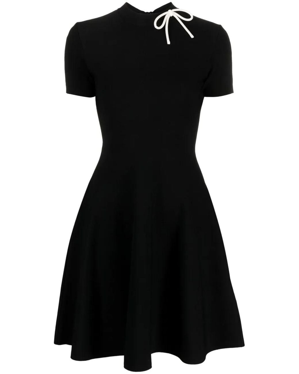 Valentino Garavani Black Bow-Embellished Knit Minidress