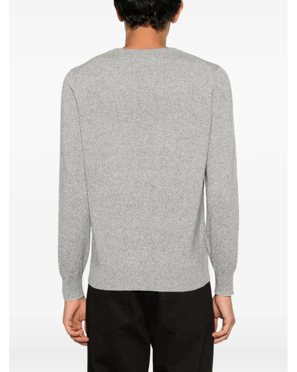 Brunello Cucinelli Gray Cashmere Crew-Neck Sweater for men