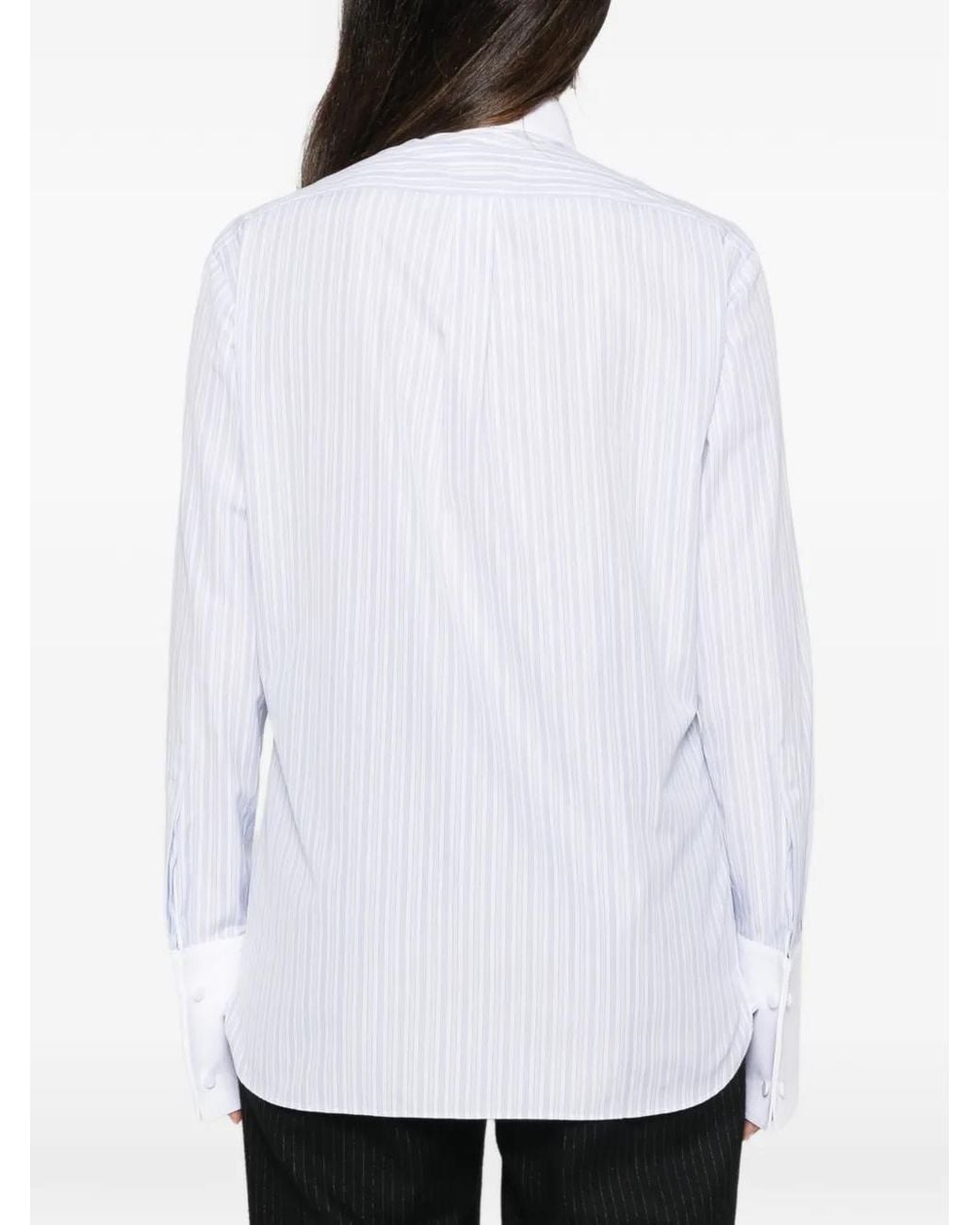 Tom Ford White Chemise À Rayures Verticales