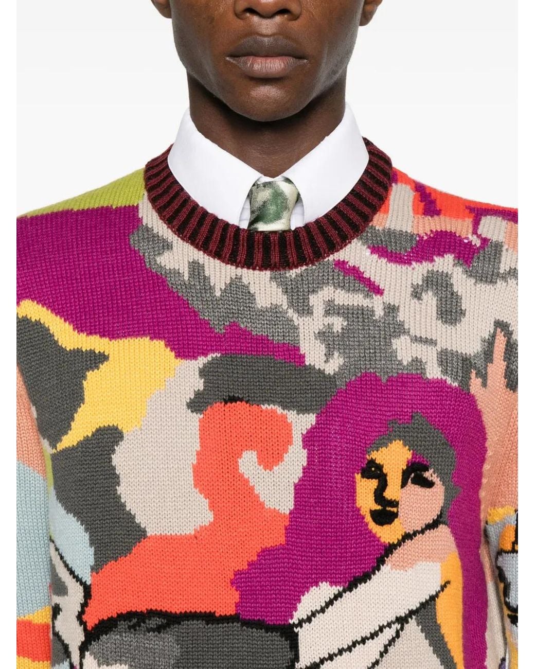 Kidsuper Pink Two Step Hand Embroidered Sweater for men