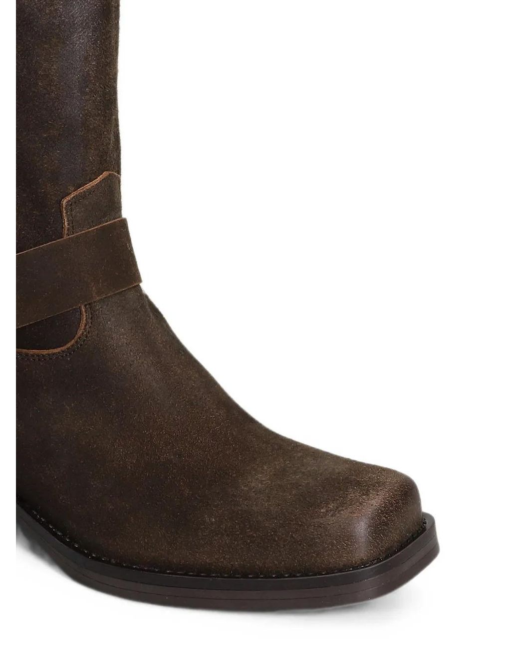 Julie Dee Brown Buckled Harness Biker Boots
