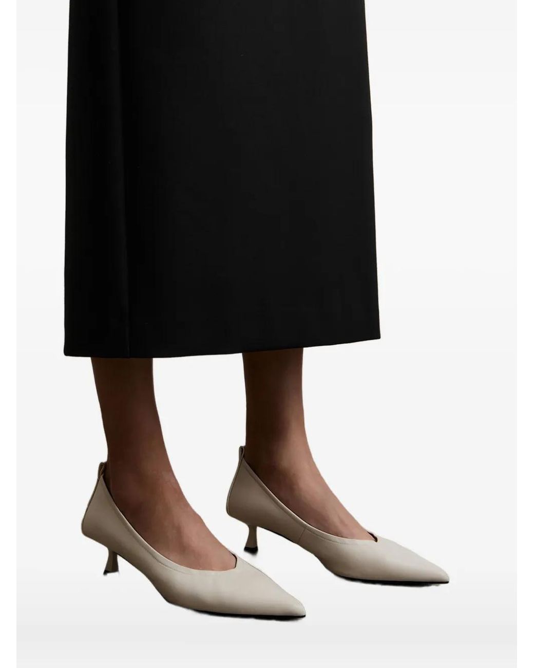 12 STOREEZ Natural 45Mm Pointed Leather Pumps