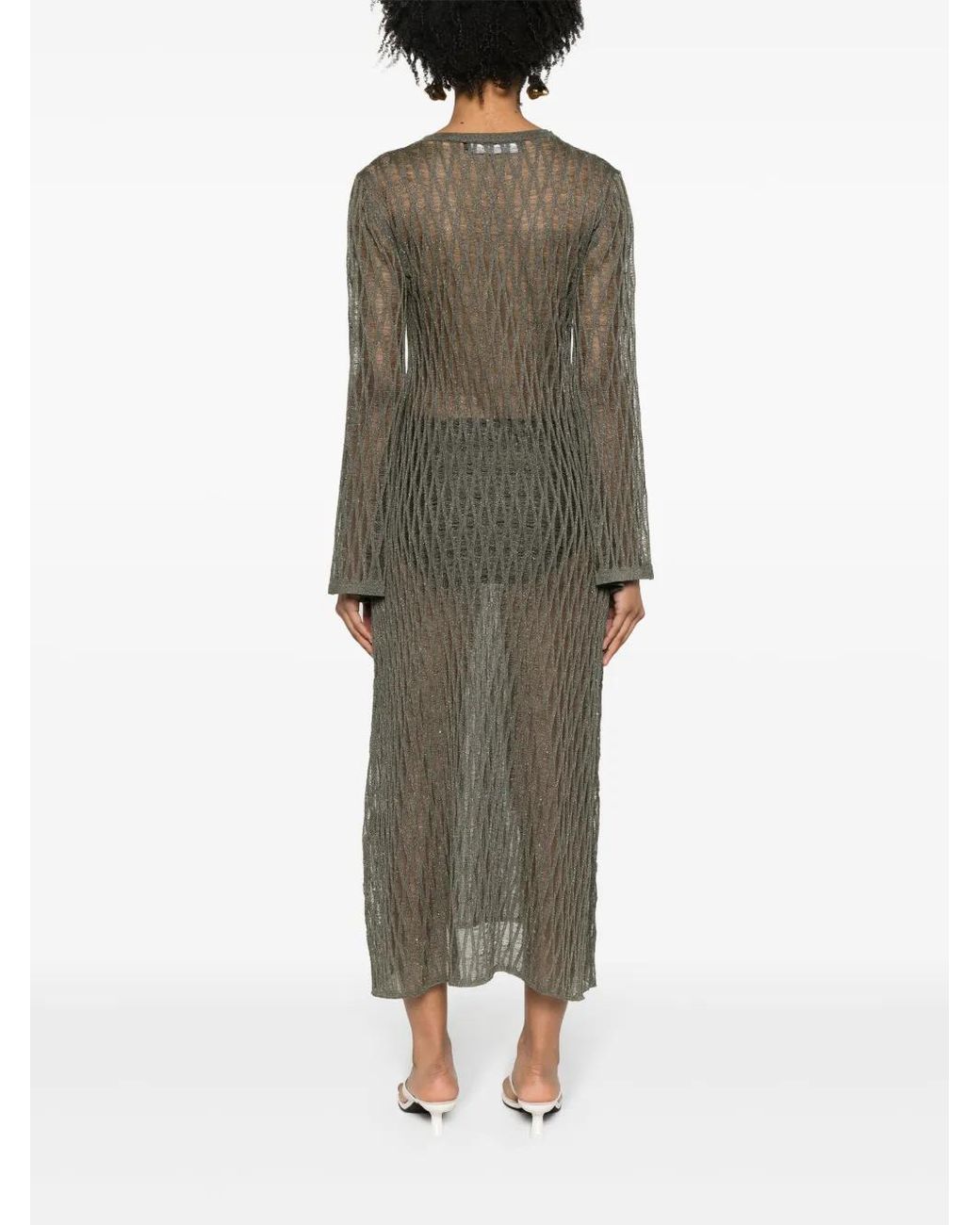 FEDERICA TOSI Gray Knitted Maxi Dress