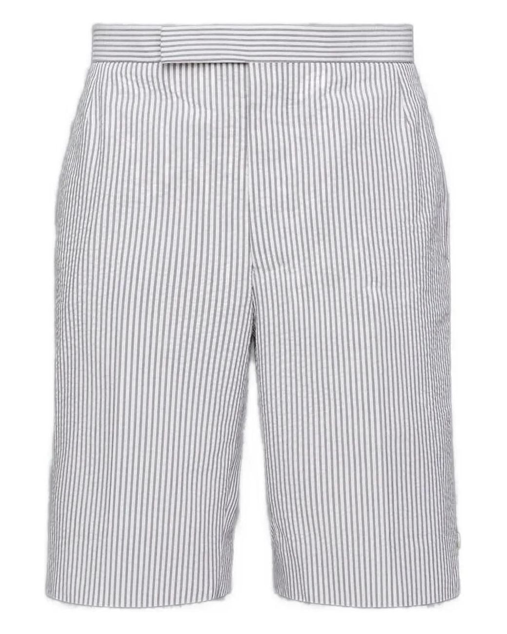 Thom Browne Blue Classic Seersucker Backstrap Shorts for men