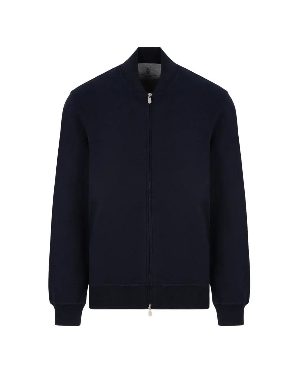 Brunello Cucinelli Blue Sweat Zippé En Maille for men