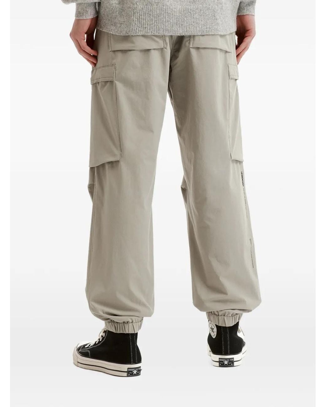 Chocoolate Gray Logo-Patch Cargo Pants for men