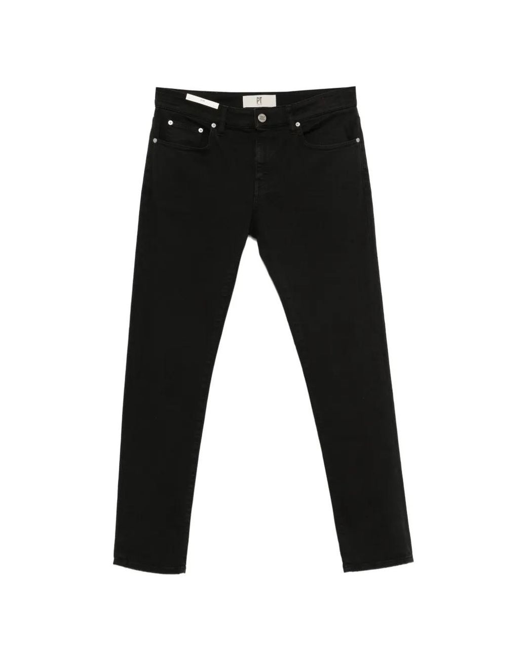 PT Torino Black Logo-Patch Jeans for men