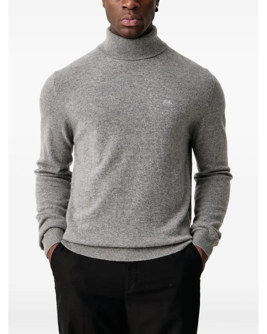 Lindbergh Gray Pull À Logo Brodé Et Col Roulé for men