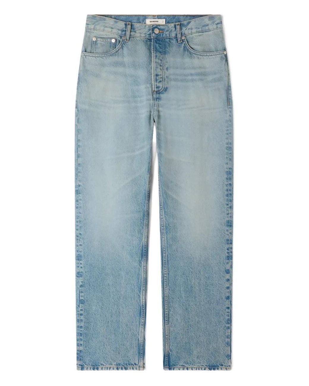 Sandro Blue Faded Wide-Leg Jeans for men