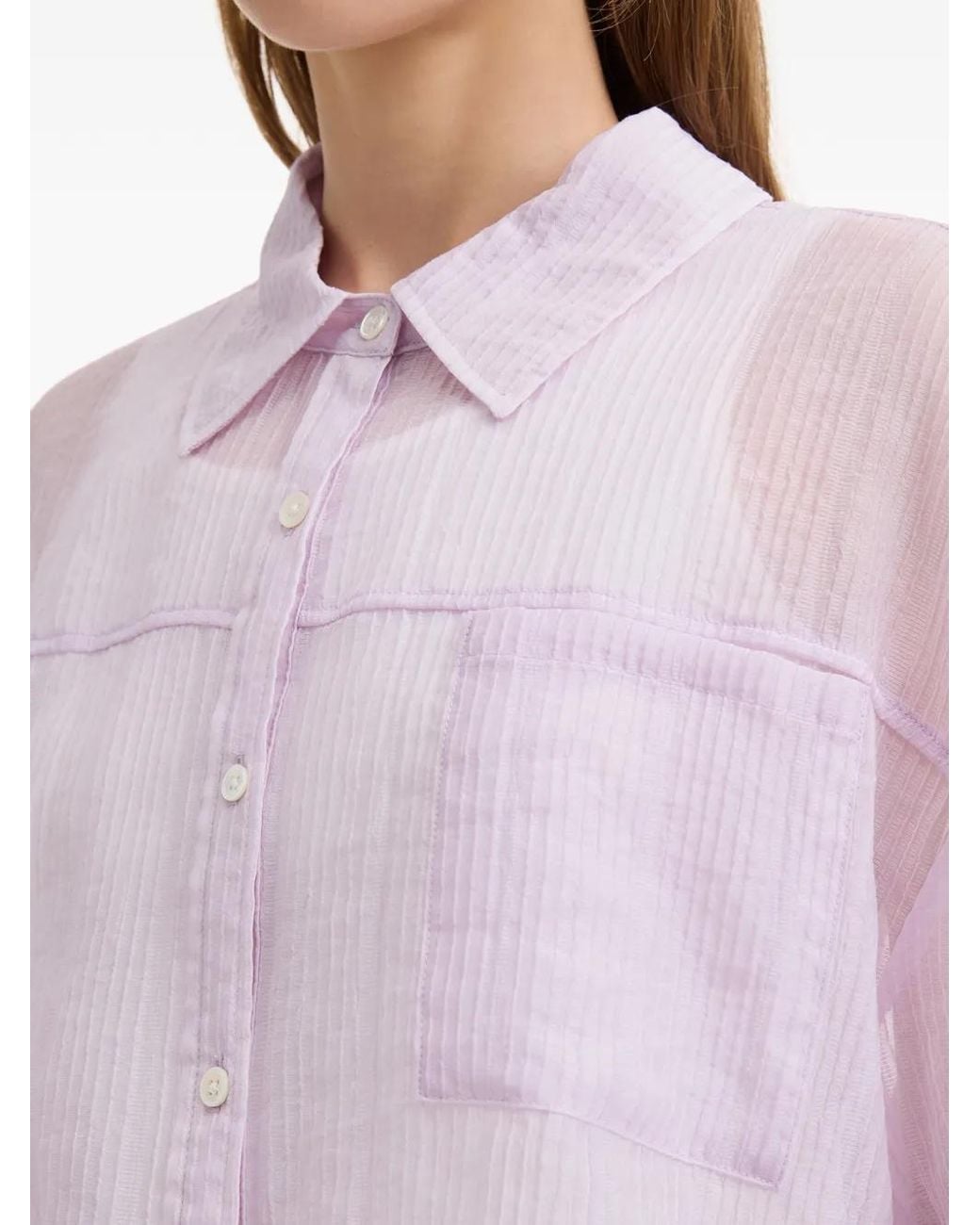 B+ AB Purple Balloon-Sleeve Shirt