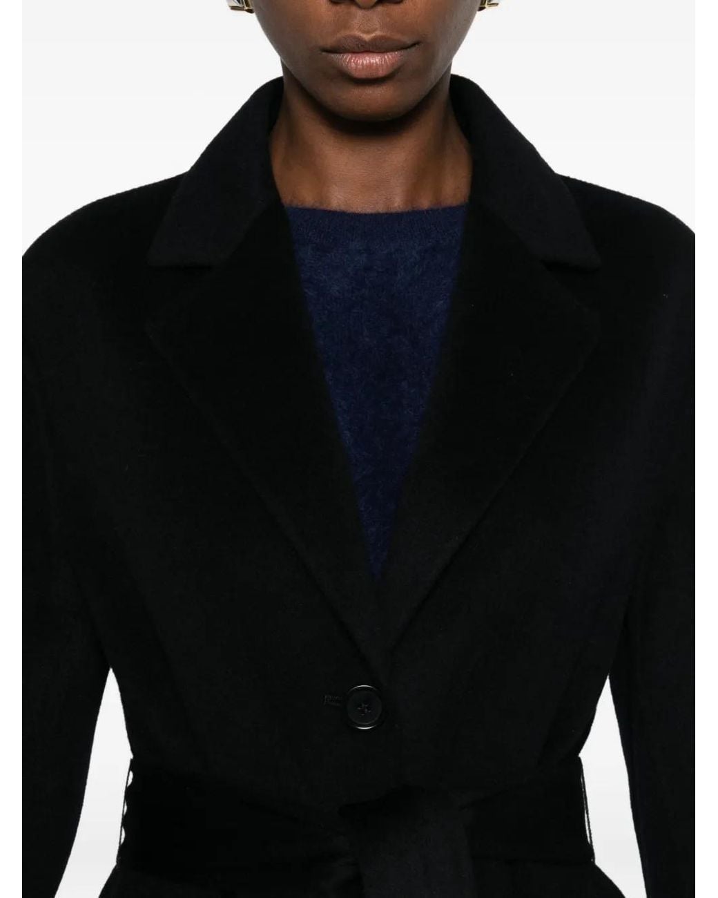 Aspesi Black Belted Pocket Coat