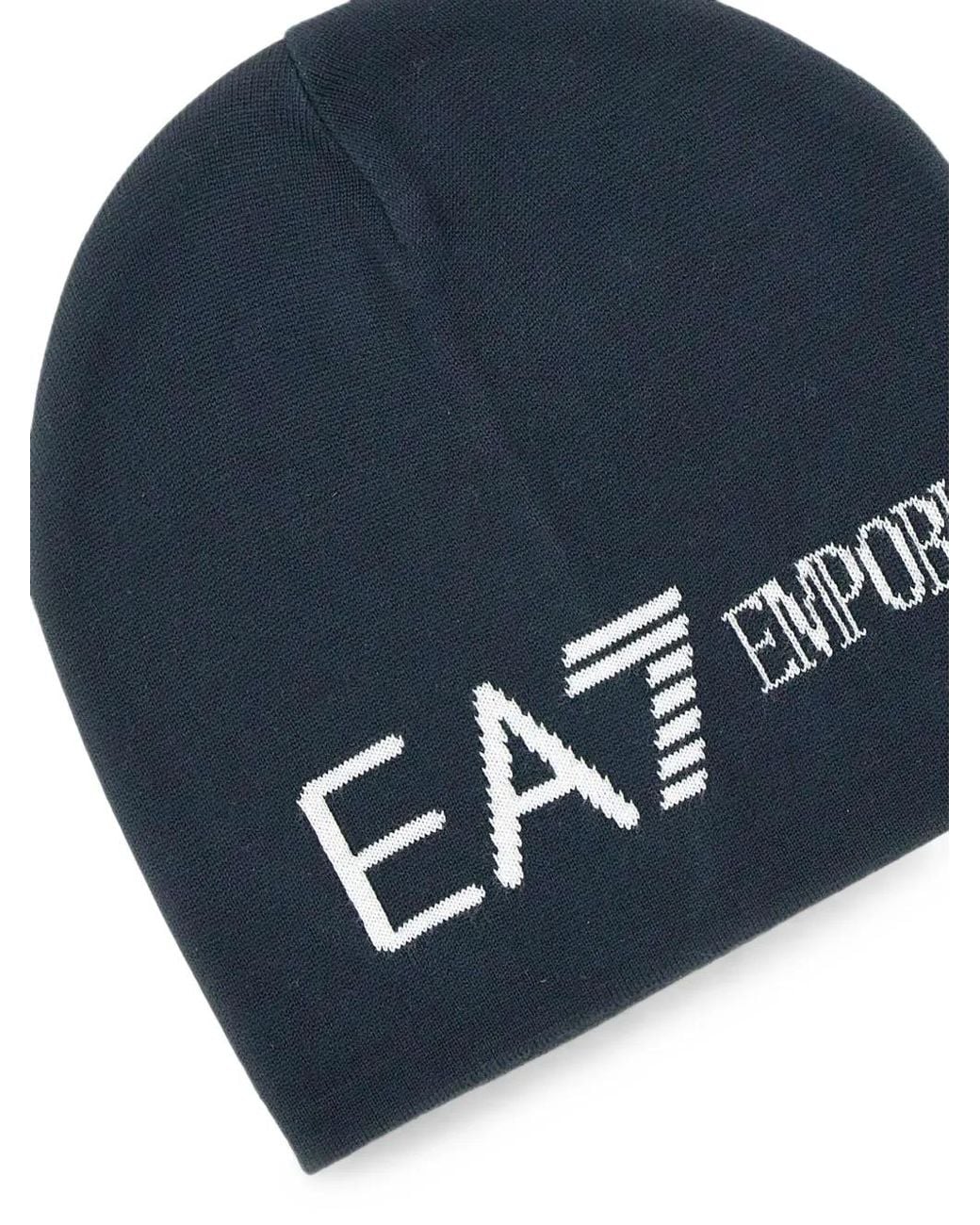 Berretto Con Logo Jacquard di EA7 in Blue da Uomo