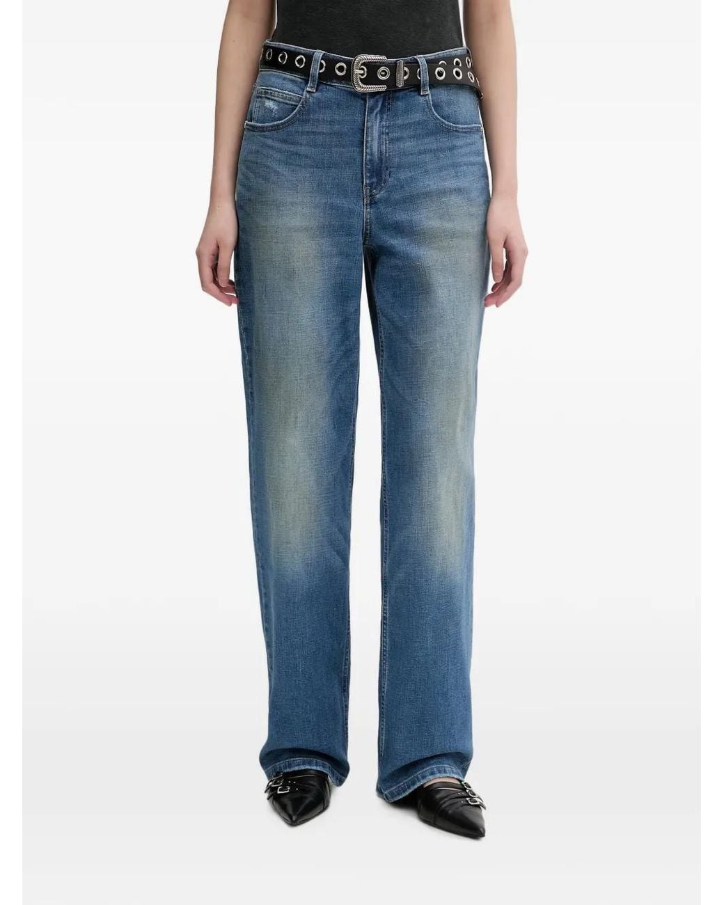 Miss Sixty Blue Faded Straight-Leg Jeans
