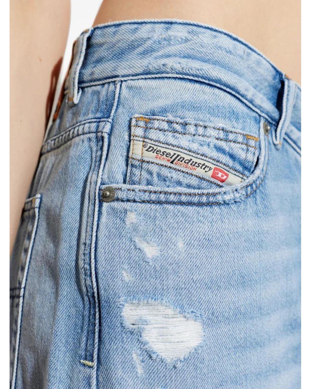 DIESEL Blue 1981 D-Went Distressed Jeans