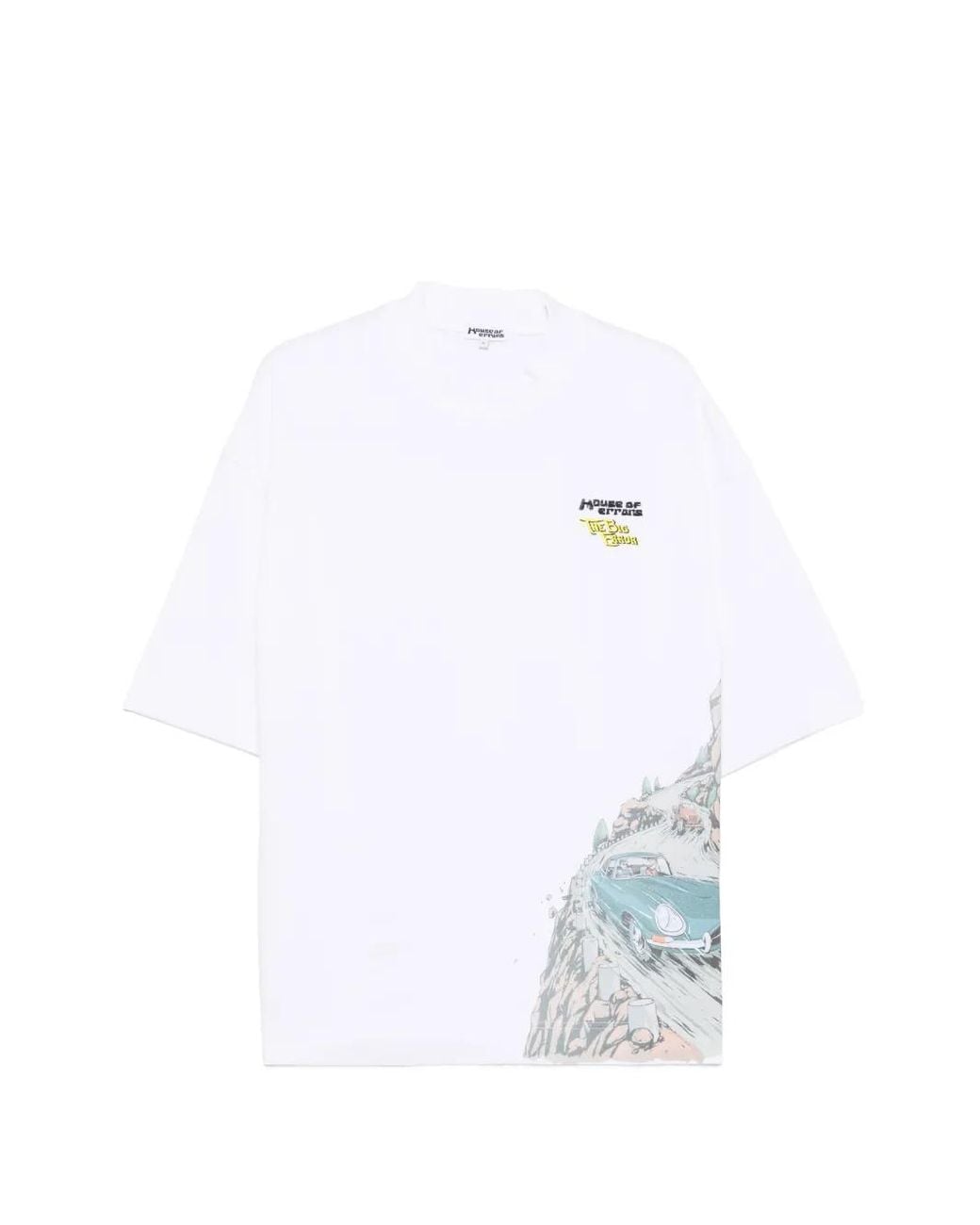House of Errors White Graphic-Print High-Neck T-Shirt for men
