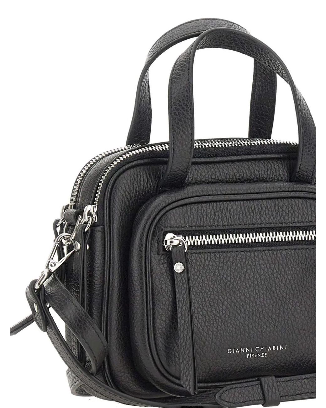 Gianni Chiarini Carré Bewerkte Boxy Leren Mini-Tas in het Black
