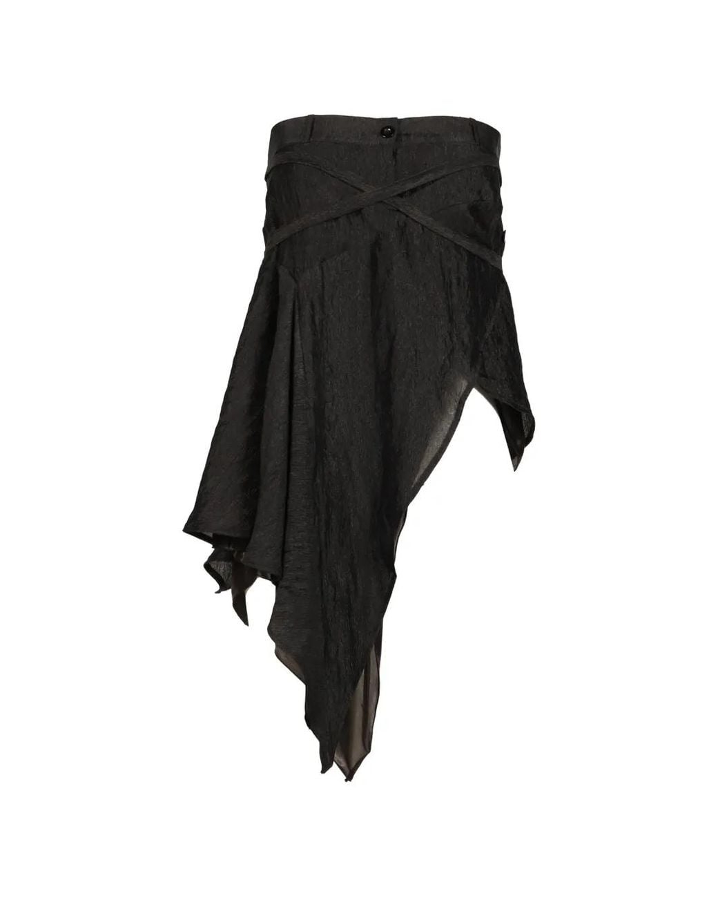 BOHEMSEO Black Draped Asymmetric Mini Dress