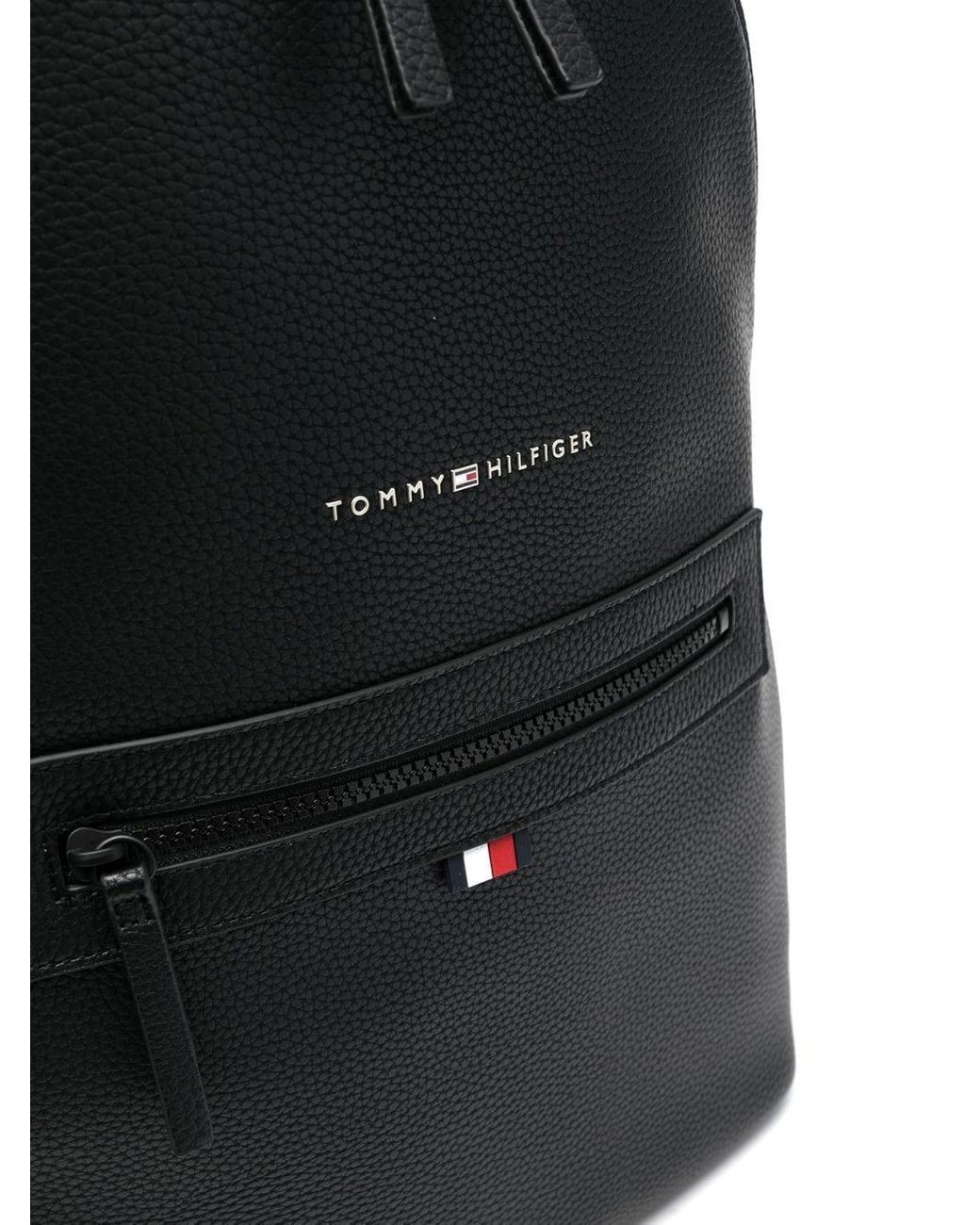 Tommy Hilfiger Essential Faux-leather Backpack in Black for Men | Lyst