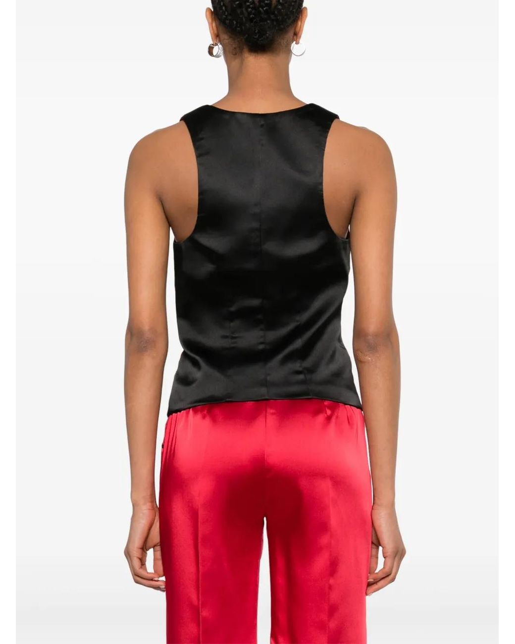 MITILIANE COUTURE Red Satin Waistcoat