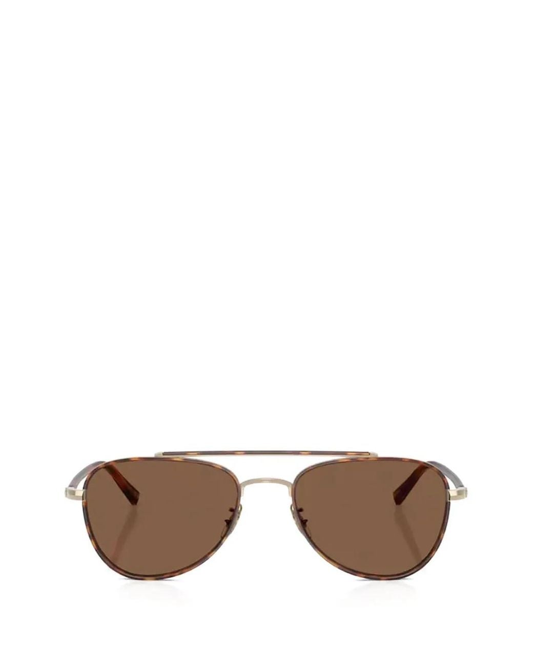 Oliver Peoples Brown Sacoye Pilot-Frame Sunglasses