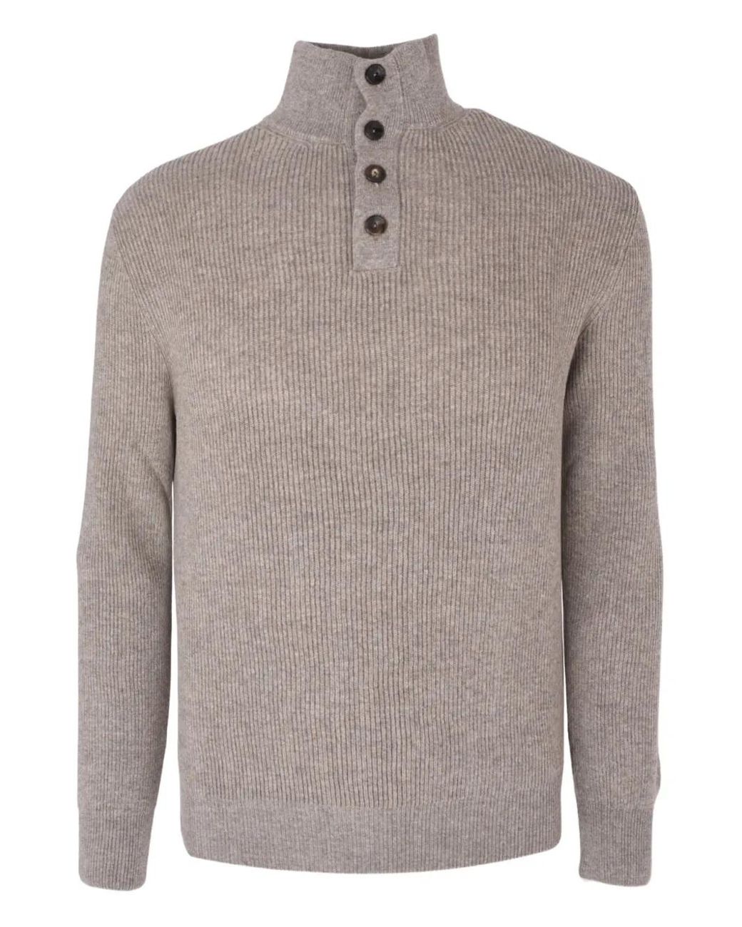 Jersey Con Botones Y Cuello Alto Agnona de hombre de color Gray