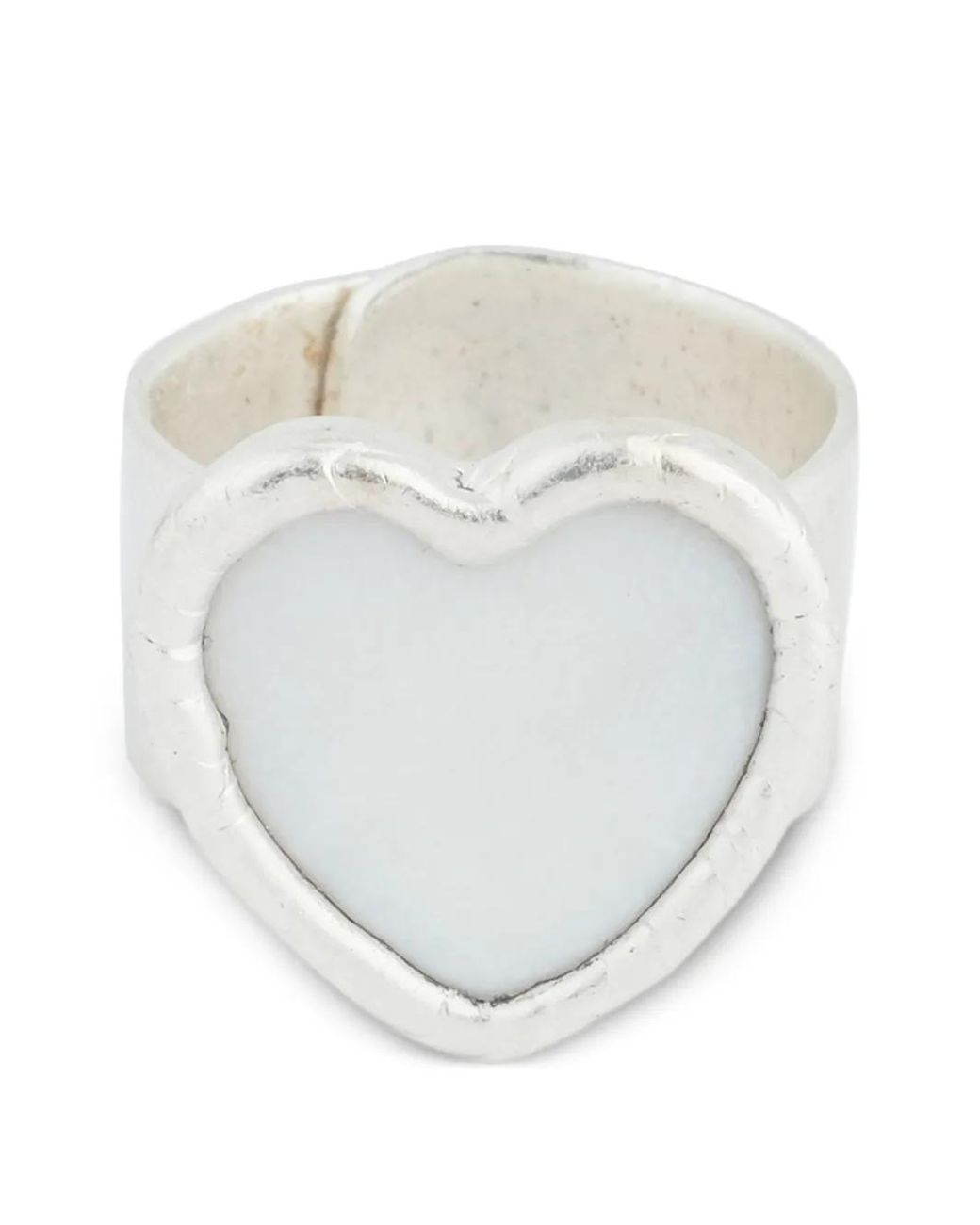 POISONED HEARTS White Heart-Motif Ring