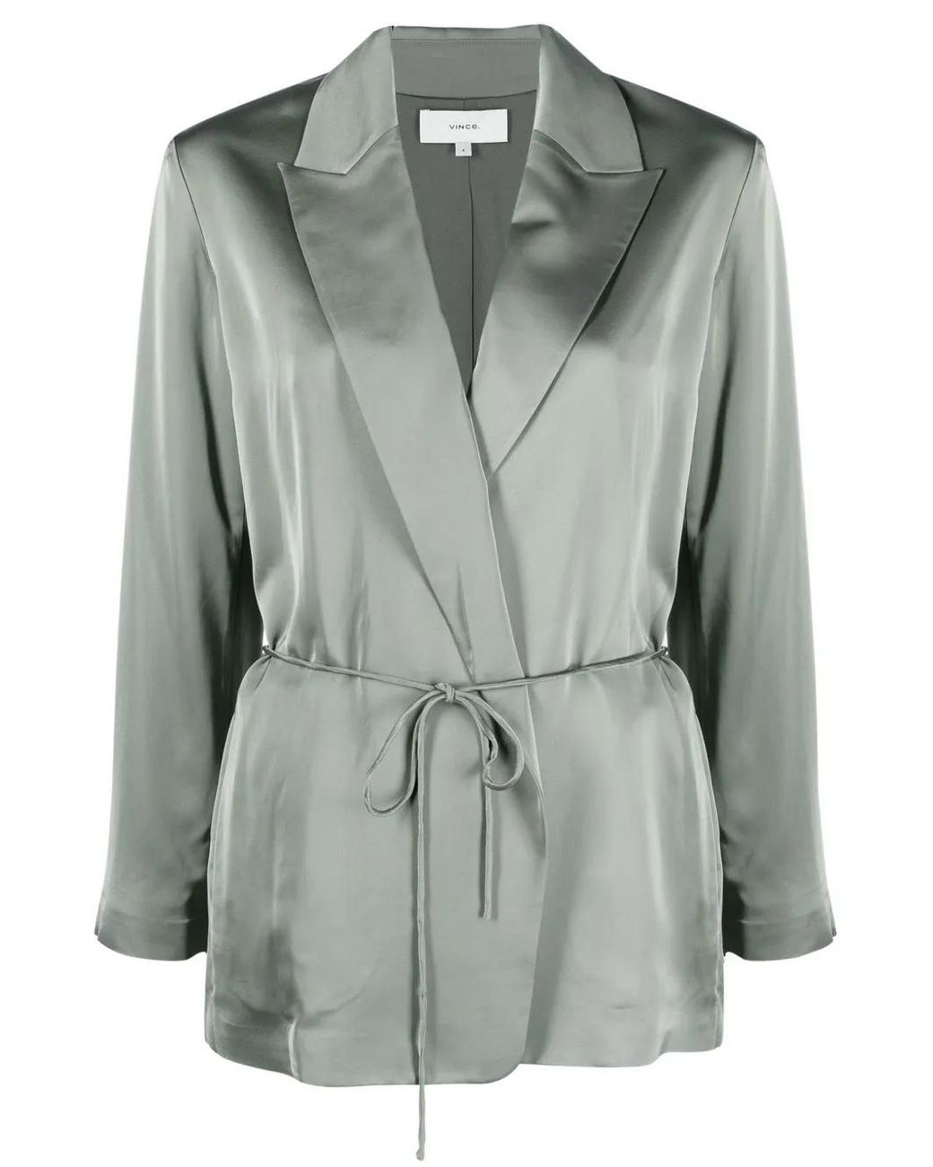 Vince Gray V-Neck Double-Breasted Blazer