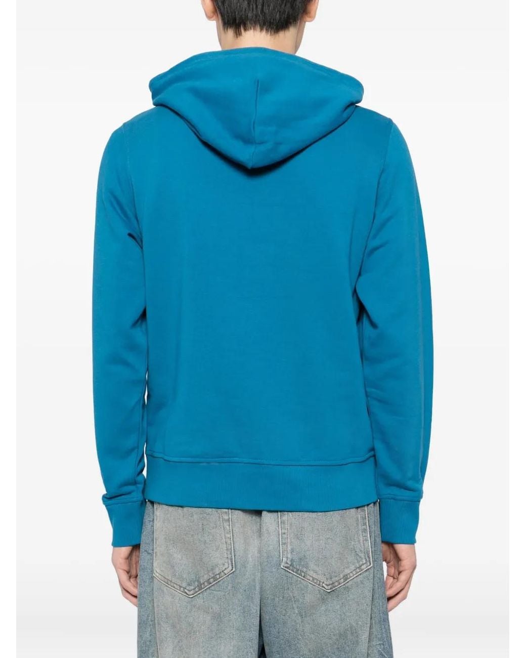 DIESEL Blue Logo-Patch Hoodie for men