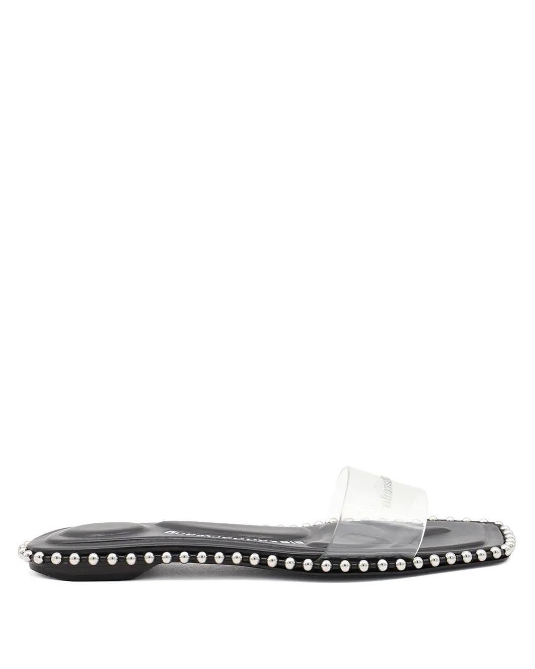 Alexander Wang White Beaded Clear-Strap Flats