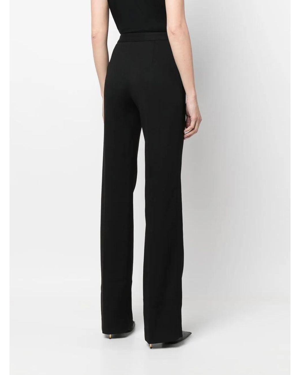 Just Cavalli Black Logo-Plaque Flared Tailored Trousers