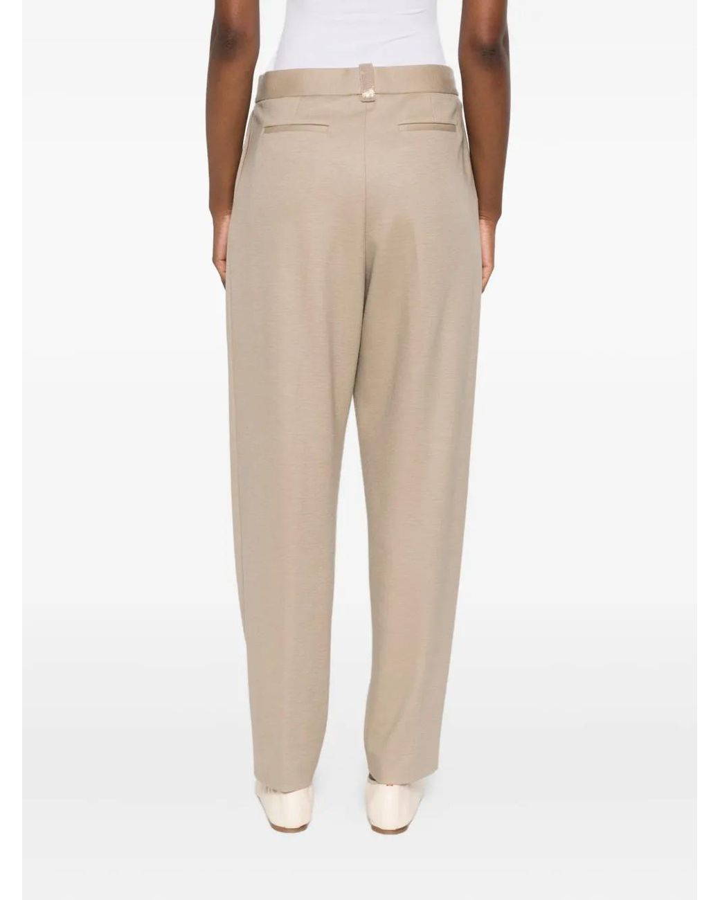 Fabiana Filippi Natural Pleated-Front Trousers