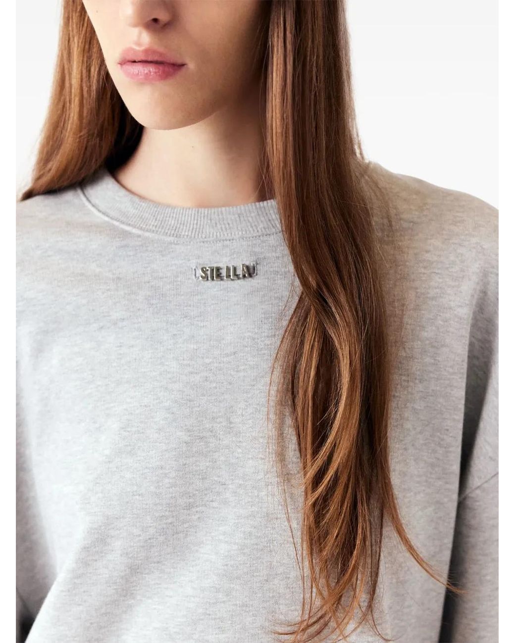 Stella McCartney Gray Logo-Charm Sweatshirt