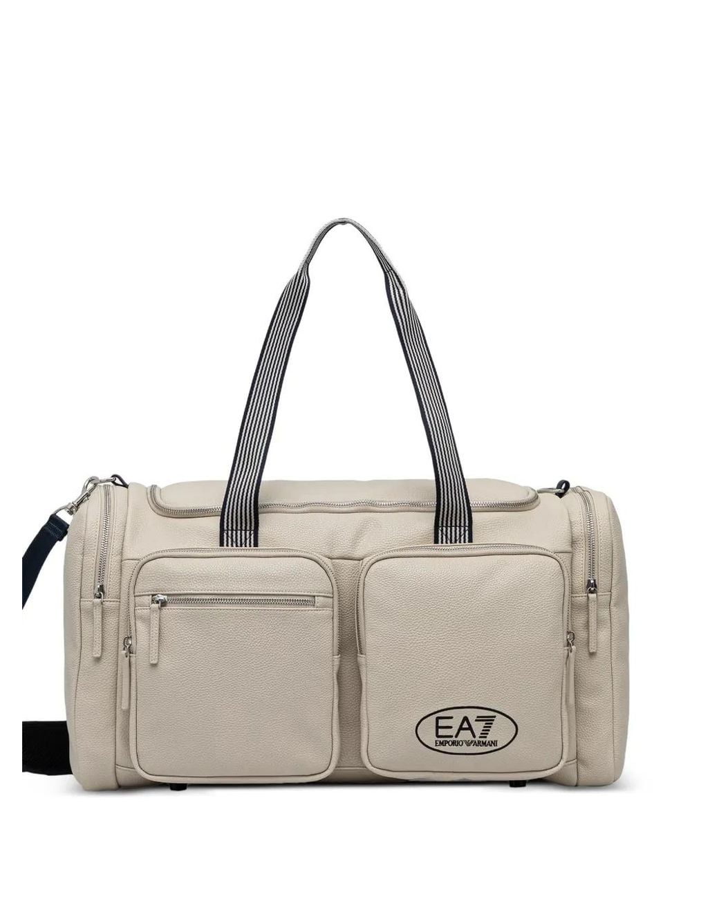 EA7 Natural Reisetasche Mit Logo-Stempel