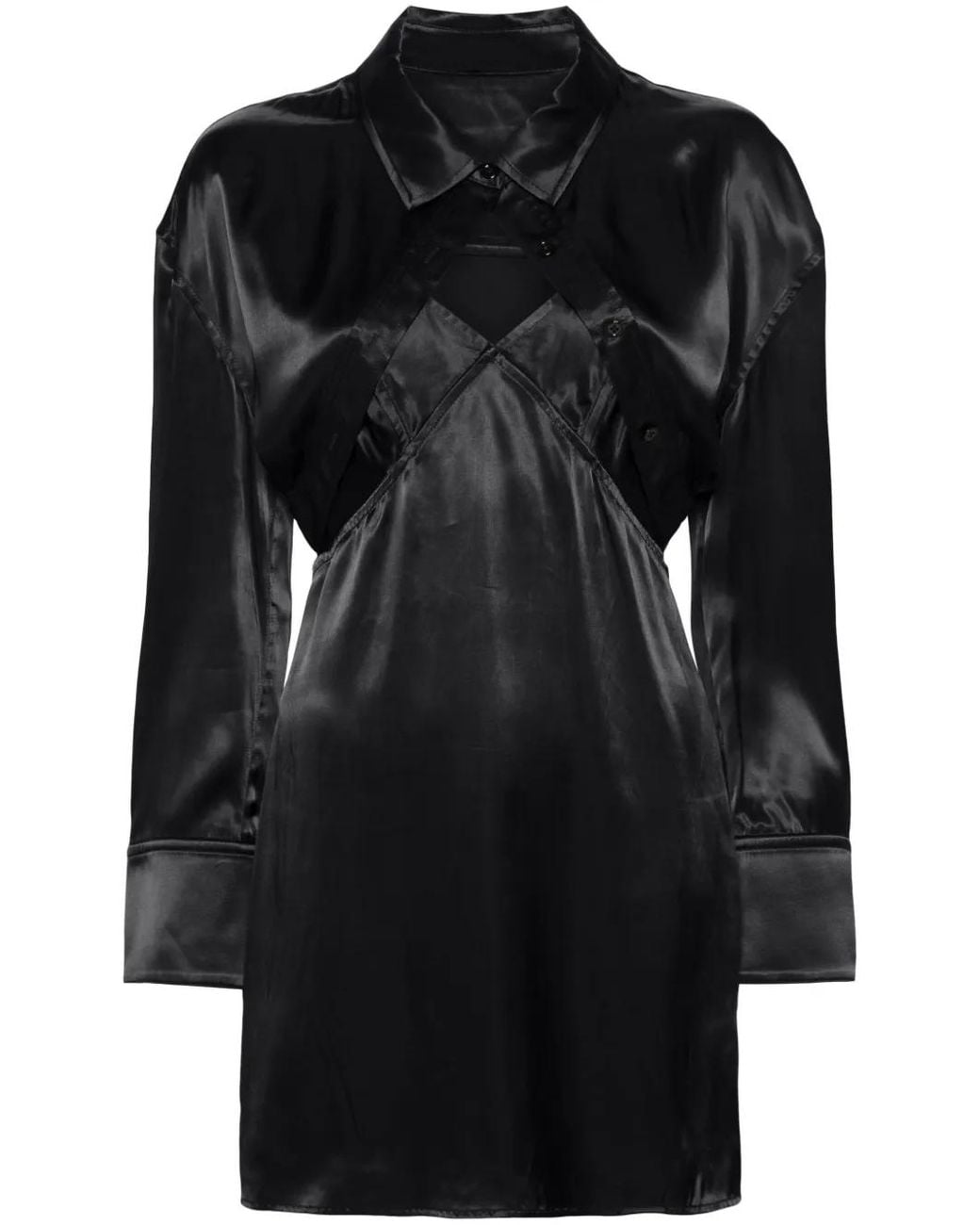 Alexander Wang Black Satin Slip Dress
