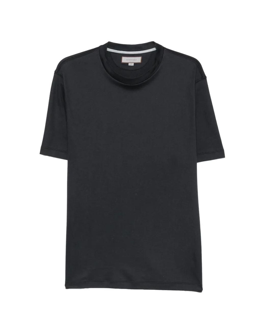 Canali Black Crew-Neck T-Shirt for men