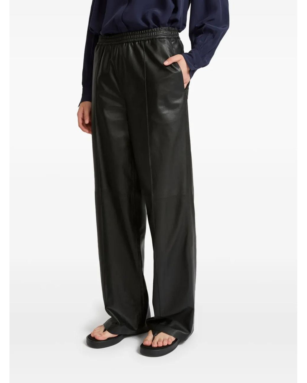 Yves Salomon Black Leather Trousers