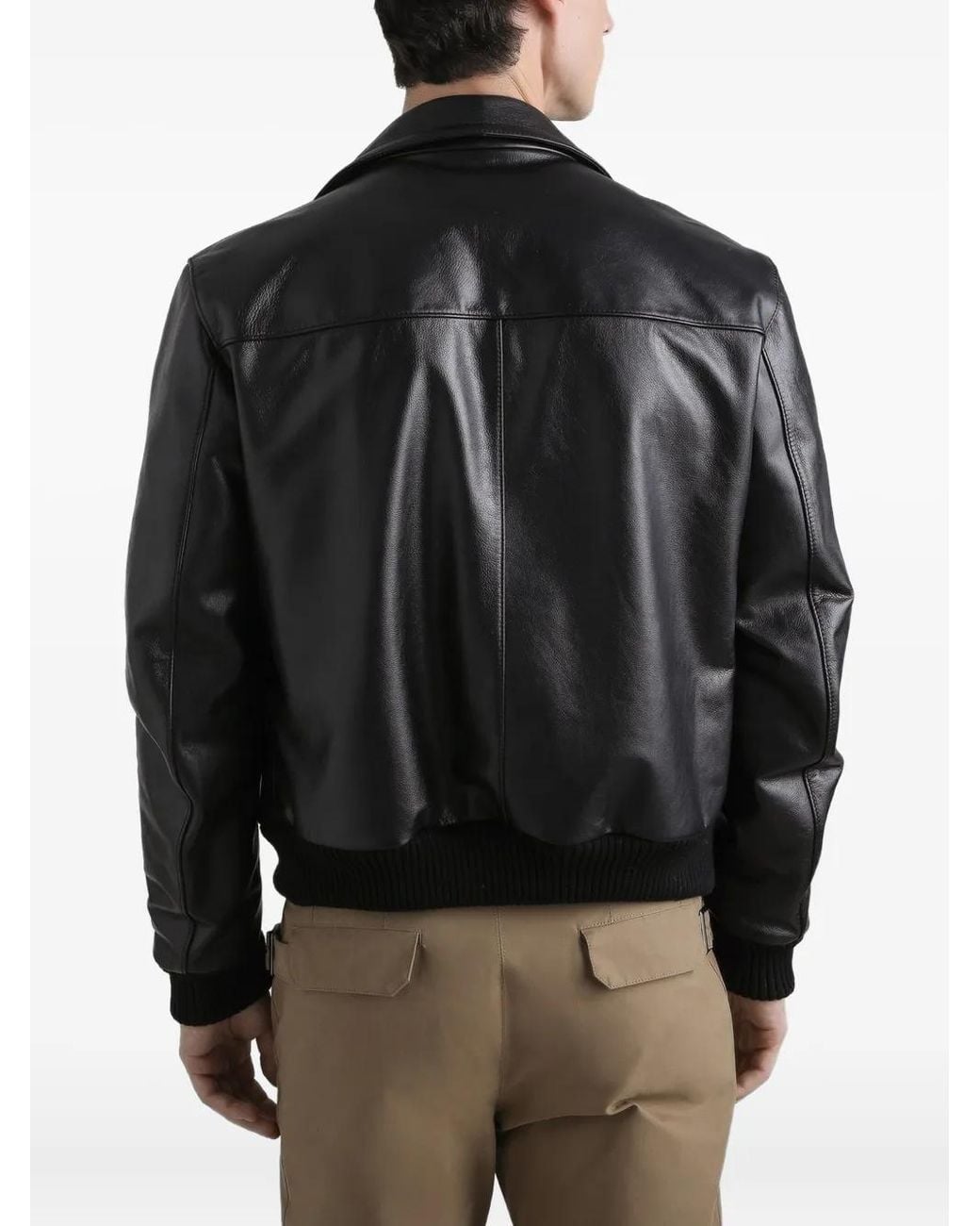 Dolce & Gabbana Black Leather Jacket for men