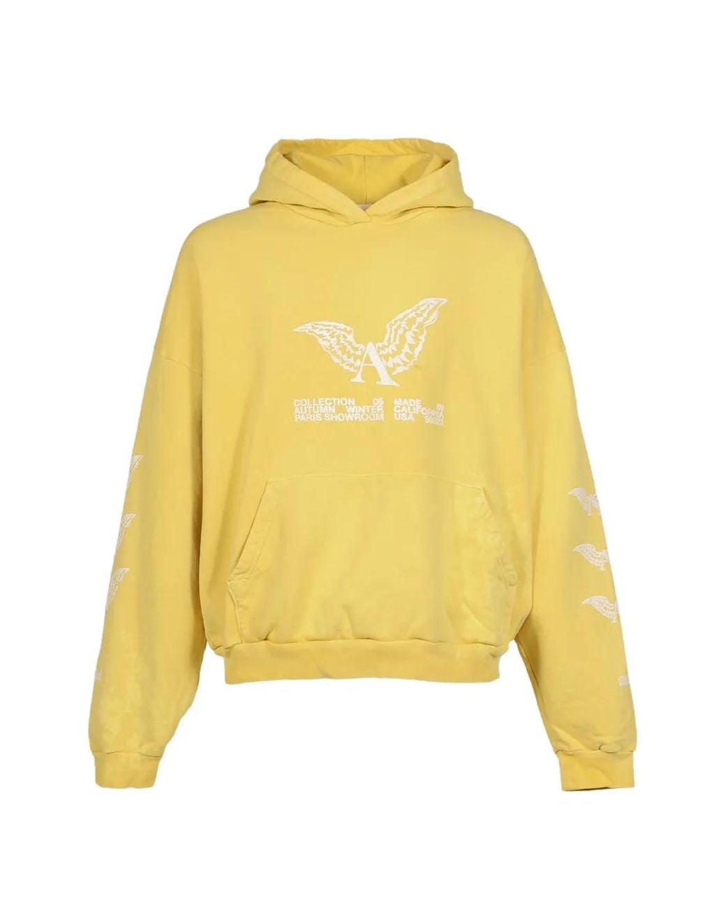ALEXANDER DIGENOVA Yellow Showroom Logo-Print Hoodie for men