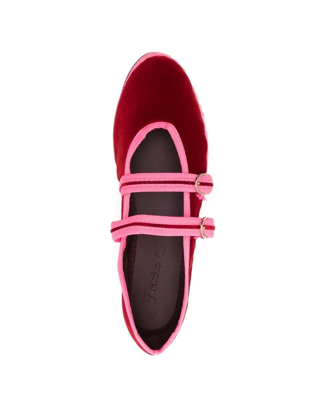 Flabelus Red Claire Double-Strap Ballet Flats