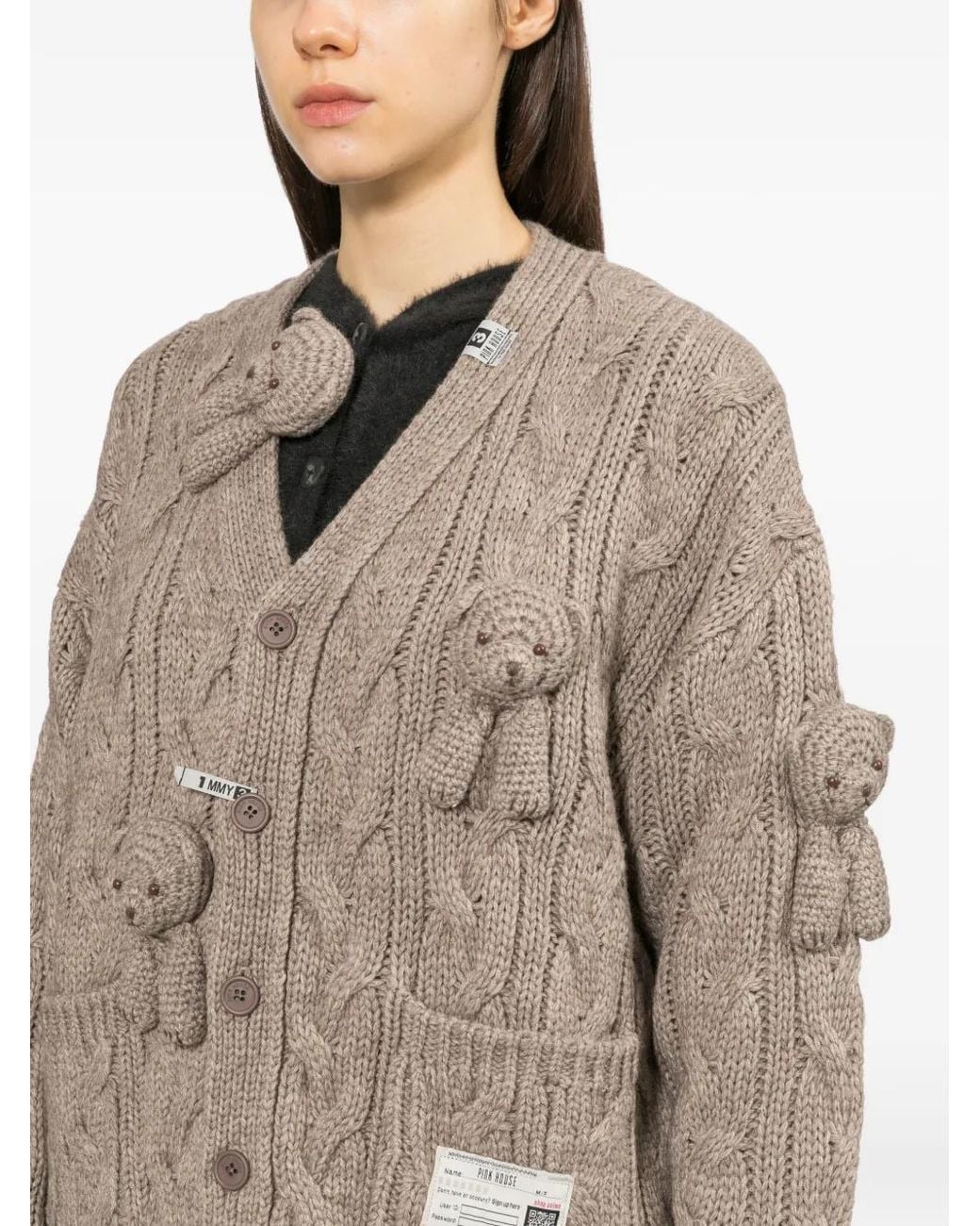 Maison Mihara Yasuhiro Natural House X Bear Motif Cardigan