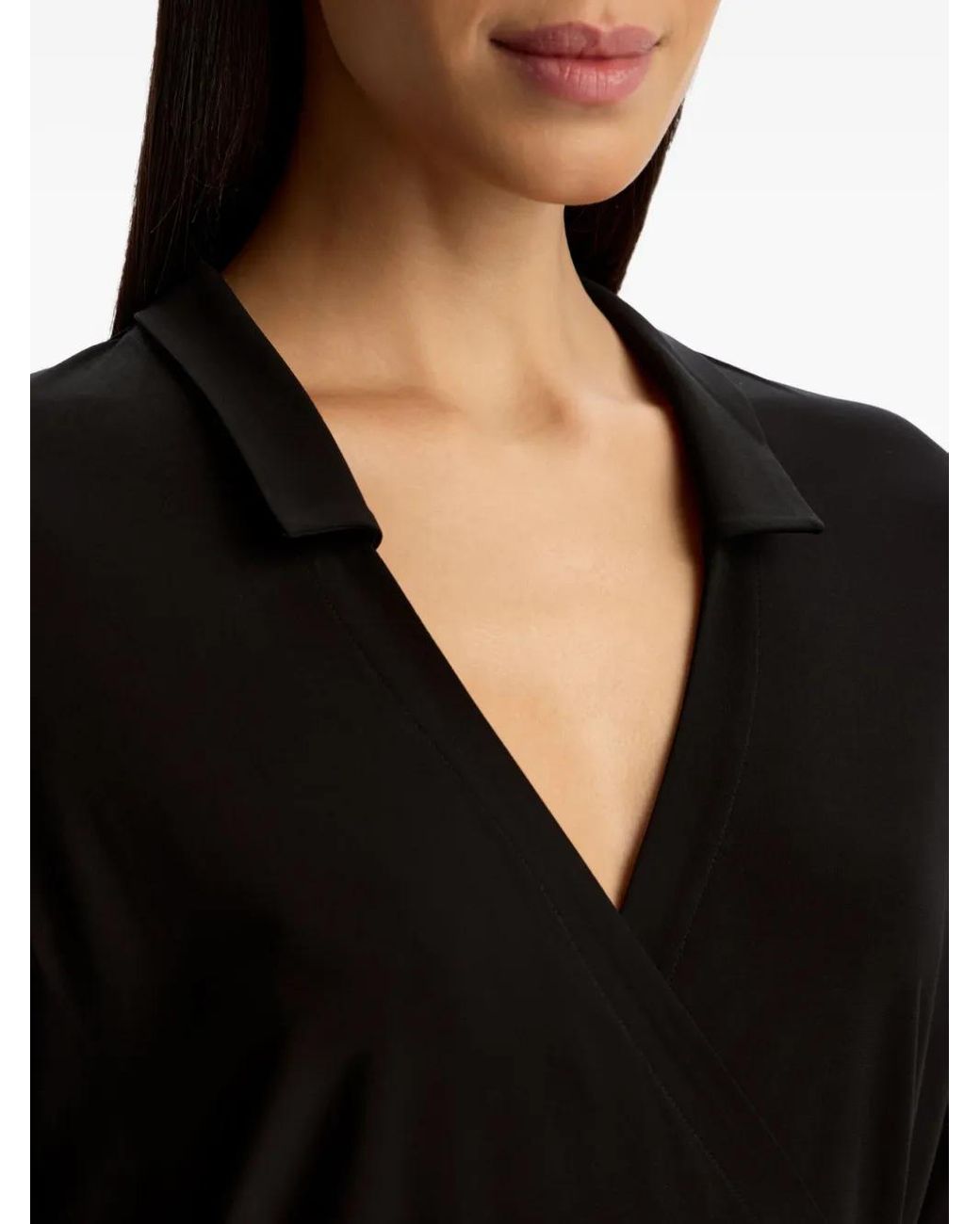 12 STOREEZ Black V-Neck Midi Dress