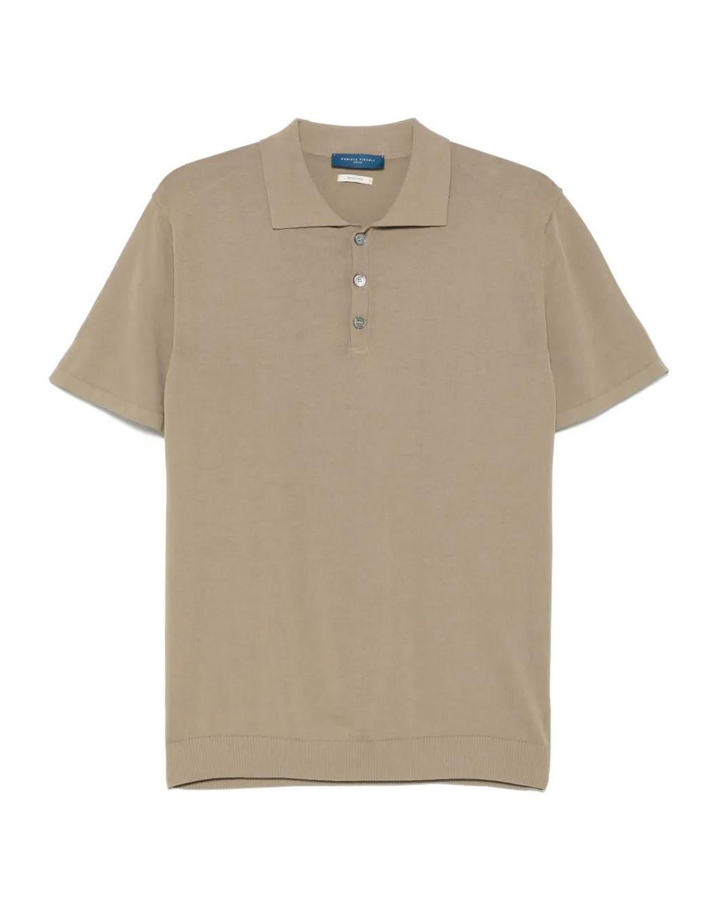 Daniele Fiesoli Natural Cotton Polo Shirt for men