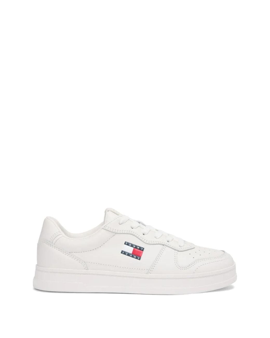 Tommy Hilfiger White Logo-Patch Sneakers