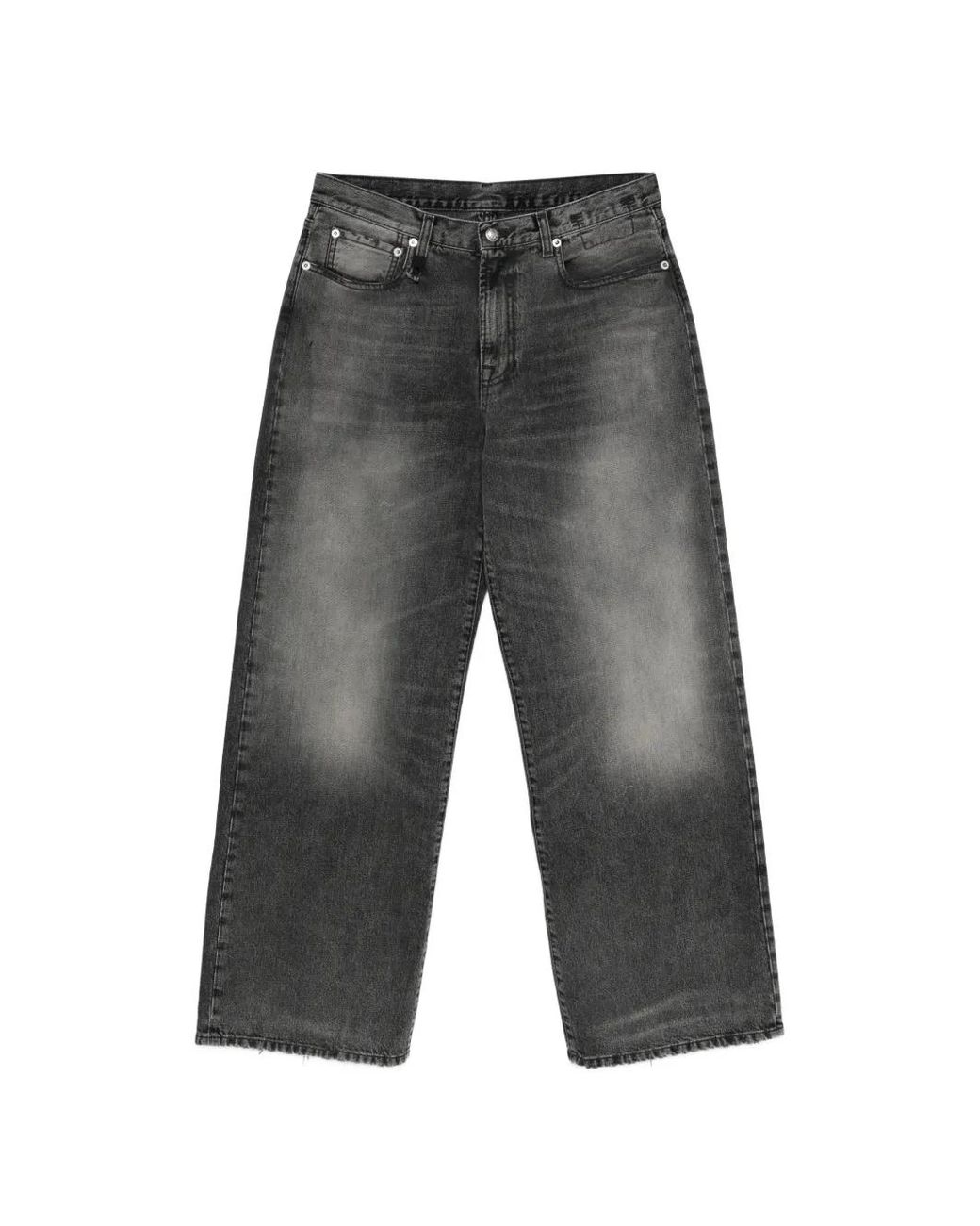 R13 Gray Frayed Jeans for men